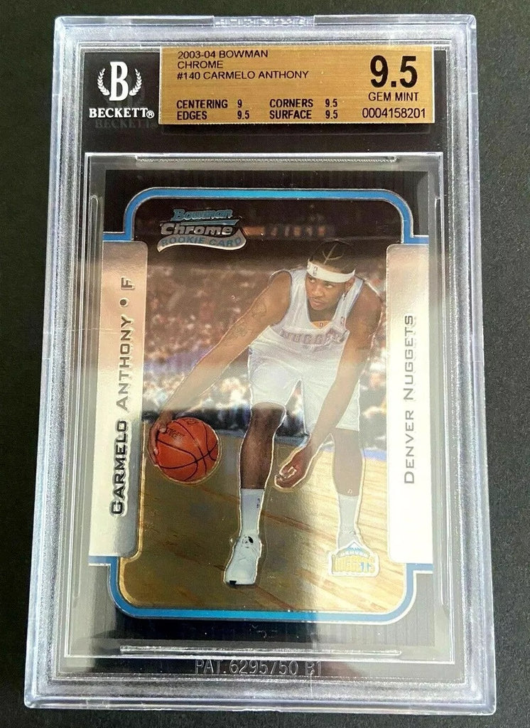 Carmelo Anthony RC 2003-04 Bowman Chrome Rookie Card#140 Graded Beckett BGS9.5!