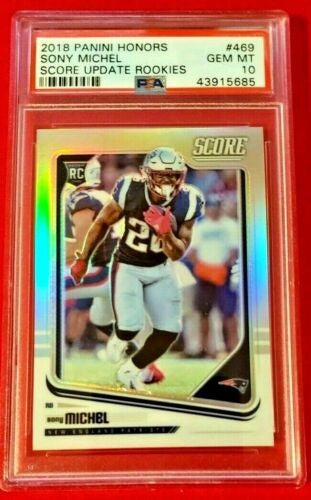 Sony Michel RC 2018 Panini Score Update REF Card#469 PSA10!Patriots RB RC POP1