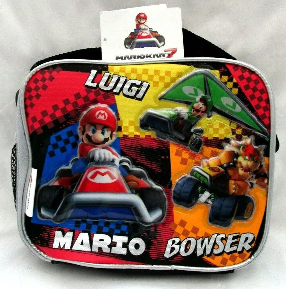 Unisex Super Mario Brothers Mario Kart 9.5" Insulted Lunch Bag Lunchbox- New!