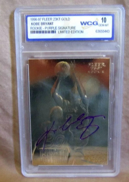 Kobe Bryant RC 1996 Fleer 23Kt Gold Purple Auto Rookie#14546/15000 WCCG10!LAKERS
