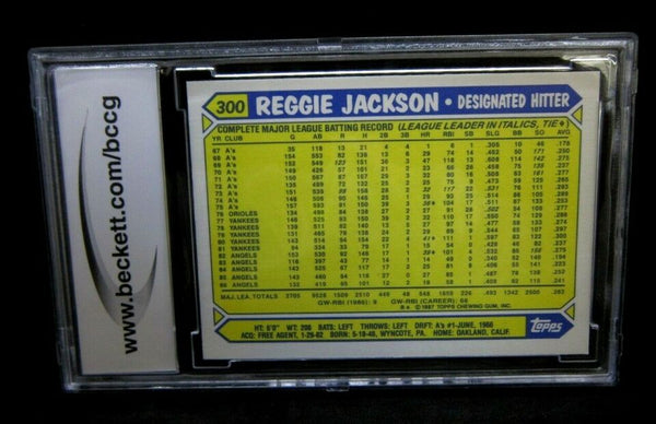REGGIE JACKSON 1987 TOPPS TIFFANY CARD#300 GRADED BCCG10!ANGELS OF GOAT HOF STAR-A