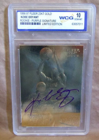 Kobe Bryant RC 1996 Fleer 23Kt Gold Purple Auto Rookie#14545/15000 WCCG10!LAKERS