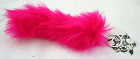 HOT PINK FAUX FOX TAIL FOXTAIL KEYCHAIN 7" CLIP-SOLID PINK FOXTAIL-BRAND NEW!