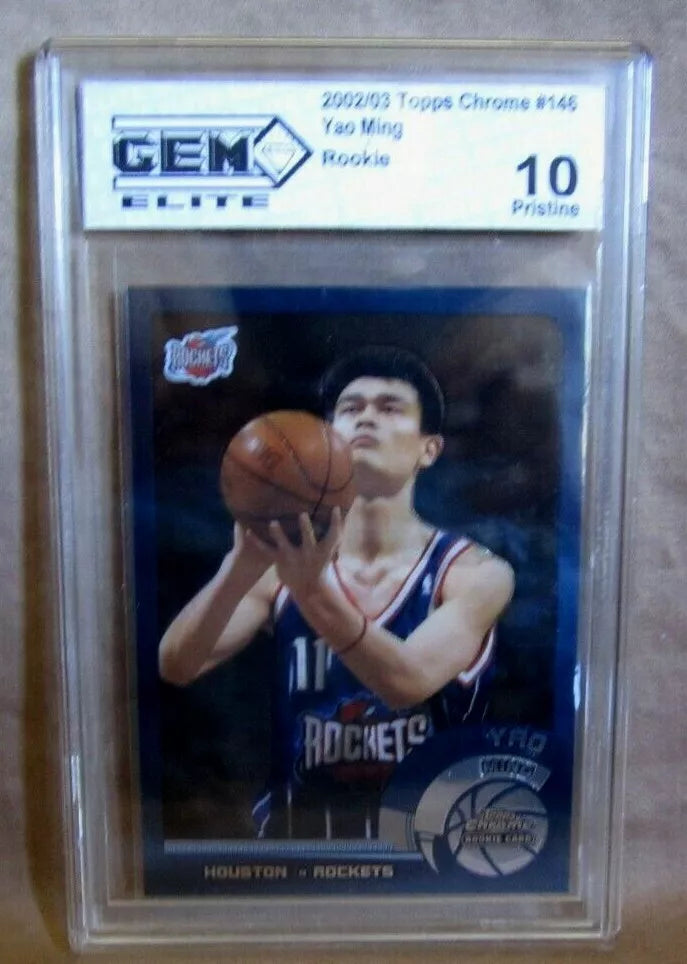 YAO MING RC 2002-2003 TOPPS CHROME ROOKIE SP GEM10!Rockets C RC HOF GOAT