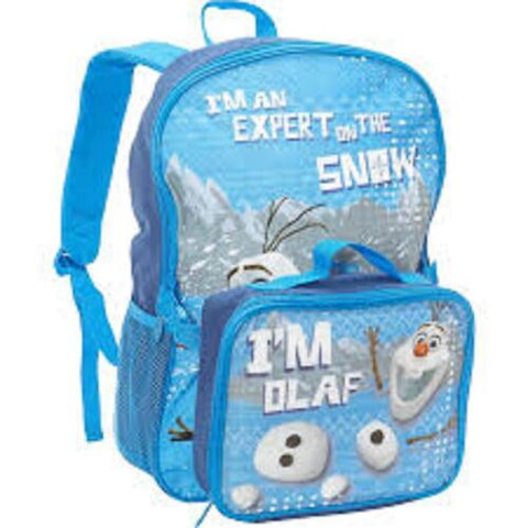 DISNEY Frozen Olaf I am Expert on the snow 16" BACKPACK+Lunchbox bag-Brand New!