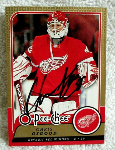 Chris Osgood 2008-09 O-Pee-Chee Autograph Auto Card with COA!Red Wings Goalie