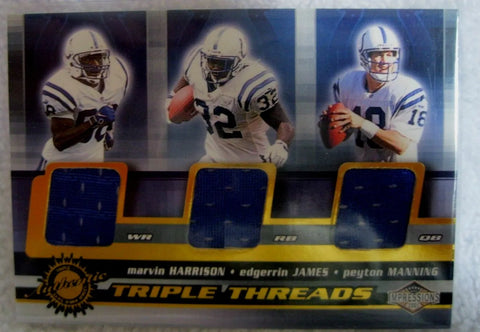 Marvin Harrison/E. James/Peyton Manning 2001 Pacific Impressions Triple Threads!
