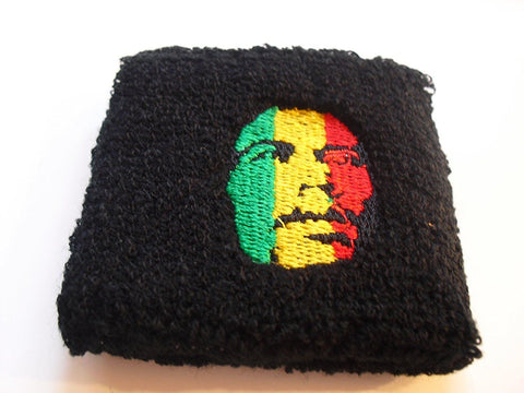 Rasta Green,Yellow,&Red Bob Marley Portrait One Wristband Sweatband (1 pc)-New!!