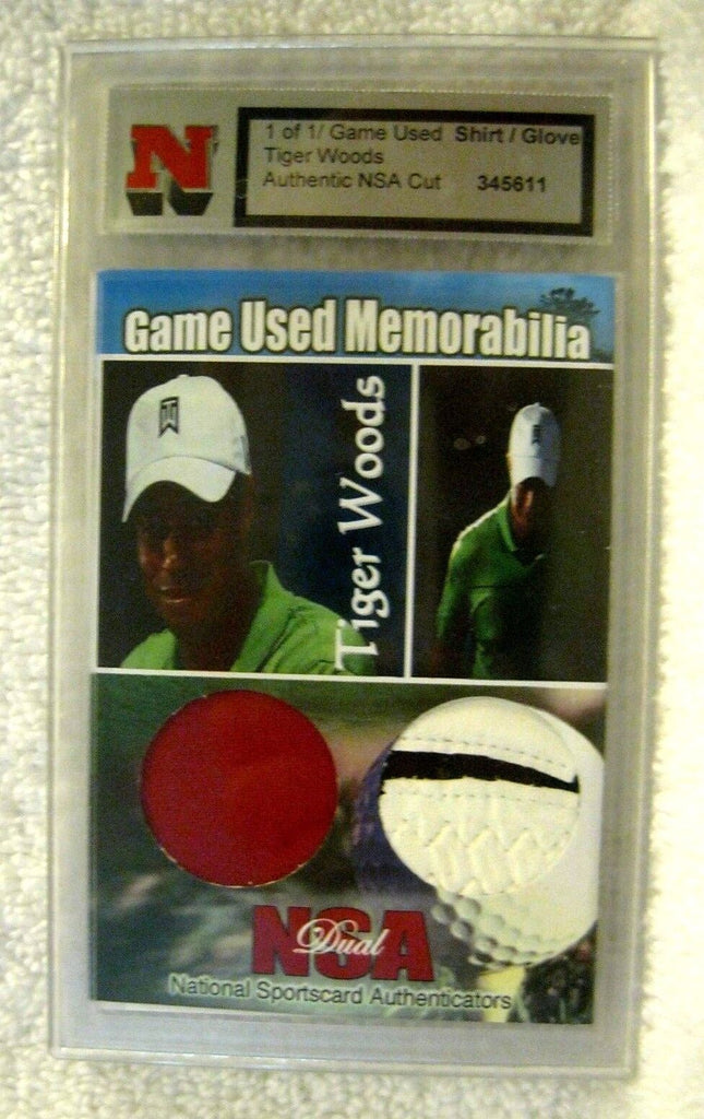 Tiger Woods National Sportscard Authenticator 3 color Shirt/Glove patch #1/1!!!