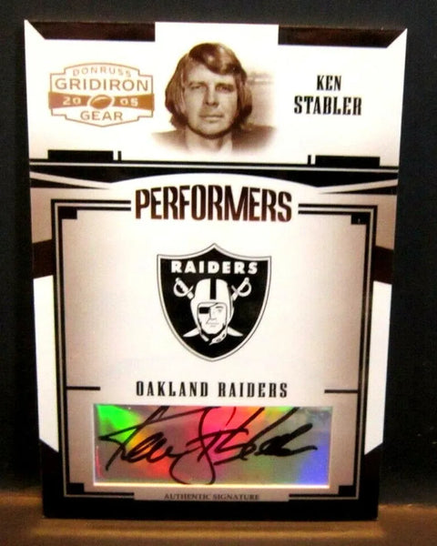 KEN STABLER 2005 GRIDIRON GEAR PERFORMERS AUTOGRAPH#162/250!RAIDERS QB GOAT HOF