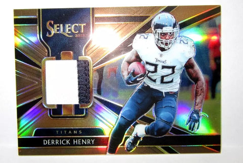Derrick Henry 2018 Panini Select 2Clr GU Jersey Patch Prizm#23/50!Titans RB GOAT--A
