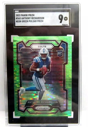 Anthony Richardson 2023 Prizm Neon Green Pulsar REFRACTOR Prizm Rookie SGC9!Colts QB RC-A