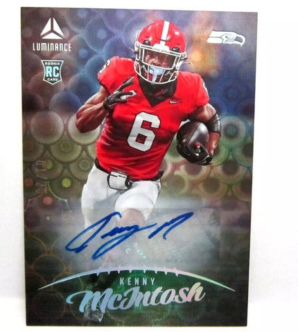 Kenny McIntosh 2023 Luminance Dragon Scale SSP REFRACTOR Prizm Rookie Auto#1/25!Seahawks RB RC--A