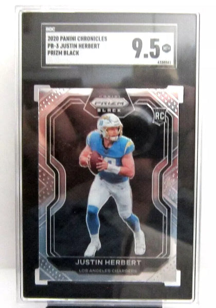 Justin Herbert 2020 Panini Chronicles Prizm Black Rookie Card#PB3 SGC9.5!Chargers-A