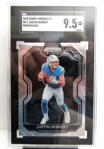 Justin Herbert 2020 Panini Chronicles Prizm Black Rookie Card#PB3 SGC9.5!Chargers-A
