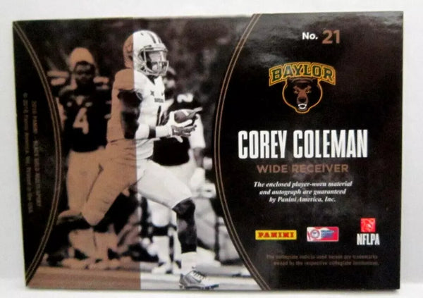 Corey Coleman 2016 Panini Black Autograph 3Clr Jersey Gold Auto#/25 RC!Browns WR--A
