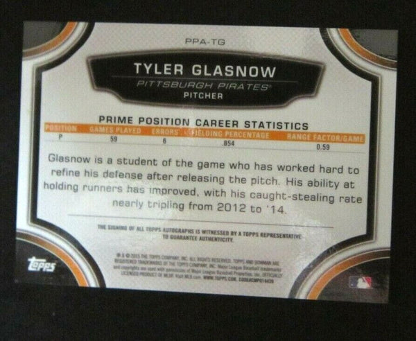 TYLER GLASNOW RC 2015 BOWMAN CHROME ROOKIE AUTOGRAPH AUTO!PIRATES P RC/RAYS P
