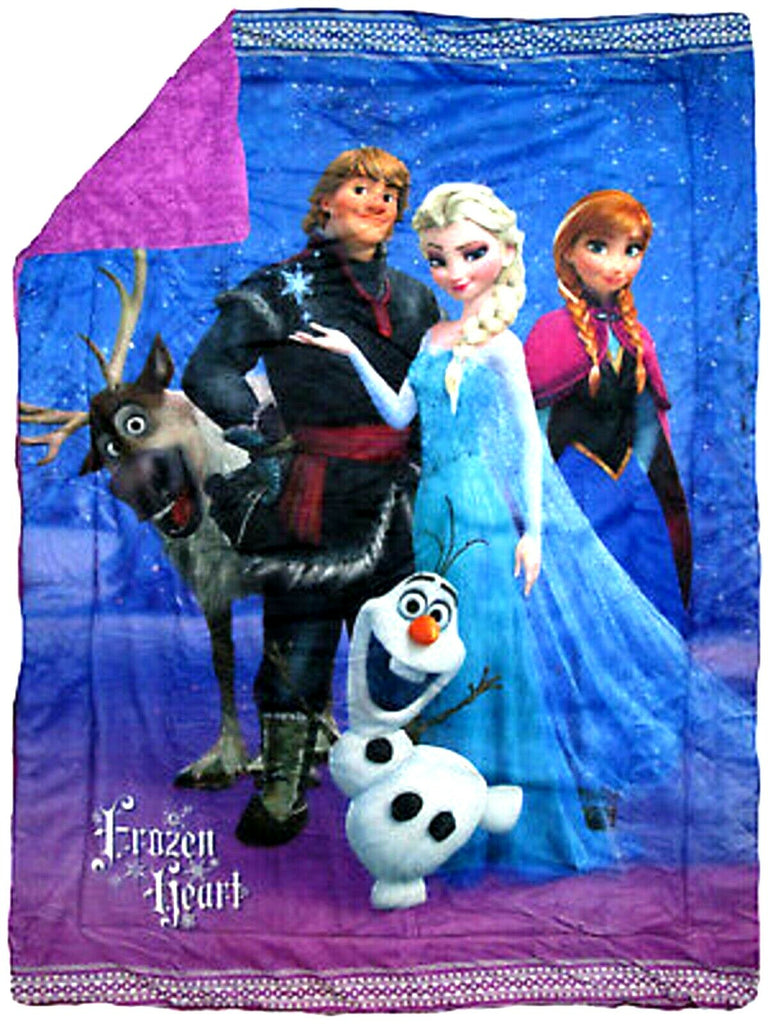 Disney 42"x54" Frozen Ultra Soft Family Heart Blanket/Throw with Elsa,Anna,Sven,Kristoff, and Olfa-Brand New with Tags!