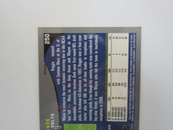 REGGIE WAYNE 2001 TOPPS CHROME BLACK REFRACTOR ROOKIE CARD#005/100!Colts WR GOAT Superstar