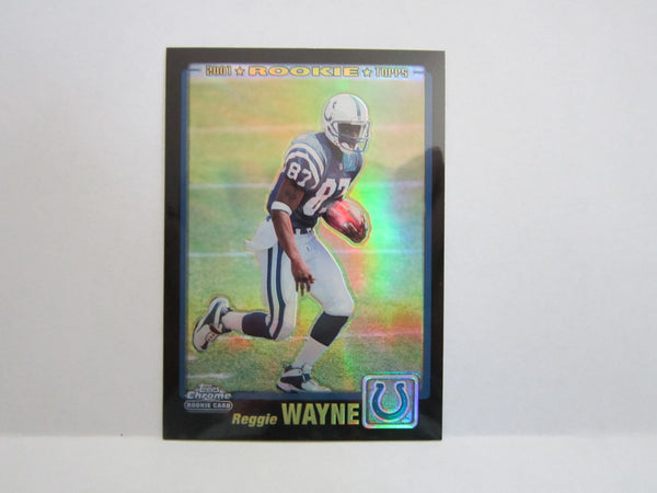 REGGIE WAYNE 2001 TOPPS CHROME BLACK REFRACTOR ROOKIE CARD#005/100!Colts WR GOAT Superstar