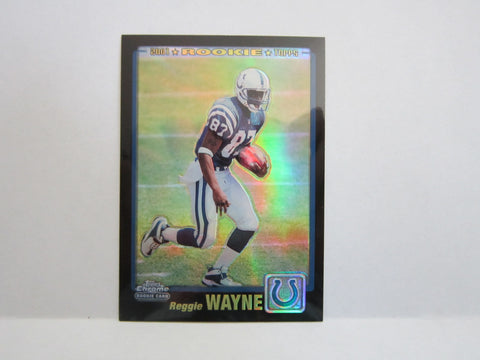 REGGIE WAYNE 2001 TOPPS CHROME BLACK REFRACTOR ROOKIE CARD#005/100!Colts WR GOAT Superstar
