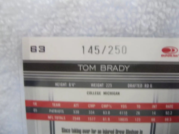 TOM BRADY 2006 DONRUSS GRIDIRON GEAR X PARALLEL FOIL#145/250!PATRIOTS QB GOAT