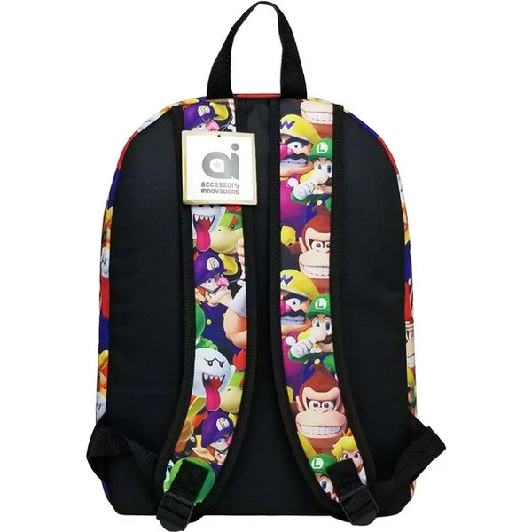 New Style 16" Super Mario Bros 3D Allover Characters Print Large Backpack-New!v2