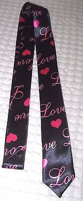 Unisex Pink and White Tie Punker Lips Necktie 57" L x 2" W-Love Lips Neck Tie