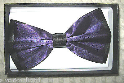 SOLID BRIGHT FRENCH BLUE ADJUSTABLE TUXEDO BOW TIE-NEW GIFT BOX!BLUE BOW TIE