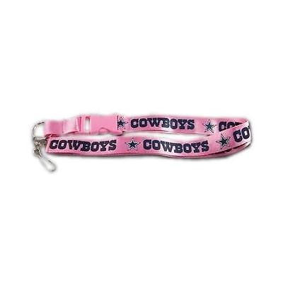 Cowboys Shiny Silver Licensed NFL Keychain/ID Holder Detachable Lanyard-New!