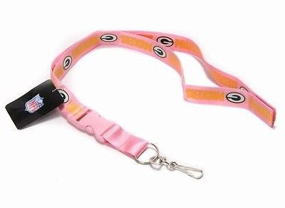 Packers Pink Licensed NFL Keychain/ID Holder Detachable Lanyard-Brand New