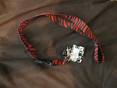 Red and Black Zebra Print Design 15" lanyard-Red Zebra Lanyard-New With Tags!!!