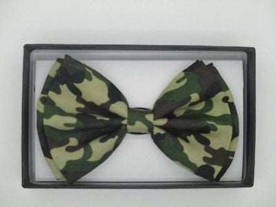 MILITARY/ARMY GREEN CAMOFLAUGE ADJUSTABLE  BOW TIE-NEW GIFT BOX!