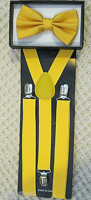 GRAY SILVER SEQUIN PATTERN  ADJUSTABLE  BOW TIE + SILVER GLITTER SUSPENDERS SET3