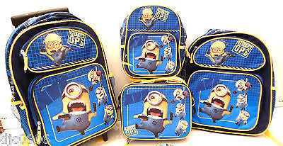 Despicable Me 2 Minions Rolling 16" Backpack,14" &10" Backpacks & Lunch Box