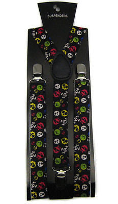 Unisex Multi Color Alien Faces Adjustable Y-Style Back suspenders-New in Package