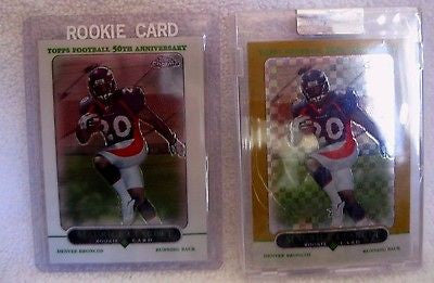 MAURICE CLARETT RC 2005 TOPPS CHROME GOLD REFRACTOR RC+REG CHROME RC-BRONCOS RB
