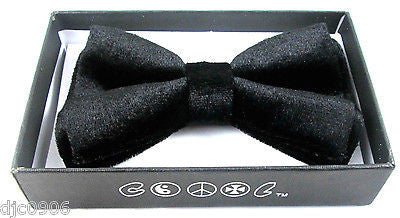 Unisex Tuxedo PreTied Black Velvet Adjustable Strap Bow Tie Bowtie Bow Tie-New!