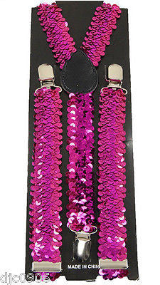 LIGHT PINK Sequin Y-Shape Back Adjustable Suspenders Unisex,Men,Women-New