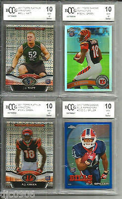 C.J. Spiller RC 2010 Topps Chrome Refractors Rookie Beckett Graded Mint+ BCCG10