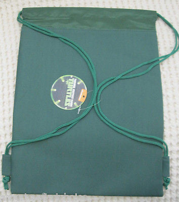 TEENAGE MUTANT NINJA TURTLES BLACK+GREEN DRAWSTRING BACKPACKS TRAVEL BAGS-NEW!