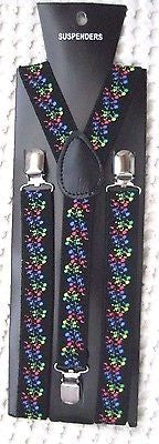 Paint Splattered Paint Ball Adjustable Y-Back Suspenders-Paint Suspenders-new!