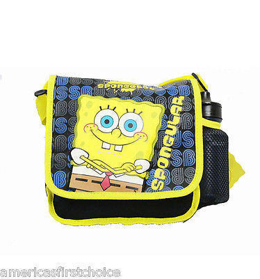 Spongebob Sponge Bob Messenger Insulated Lunch Box Bag with Water Bottle-New!
