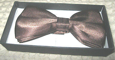 UNISEX TWO LAYER DARK BROWN TUXEDO ADJUSTABLE  BOW TIE BOWTIE-NEW IN GIFT BOX!