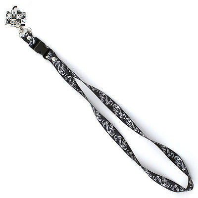 Black and White Dragon Design 15" lanyard for ID Holder Mobile Device-New w/Tags