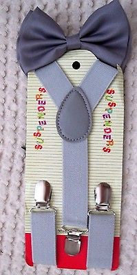 Solid Dark Gray Kids Boys Girls Y-Style Back Adjustable suspenders-Brand New!