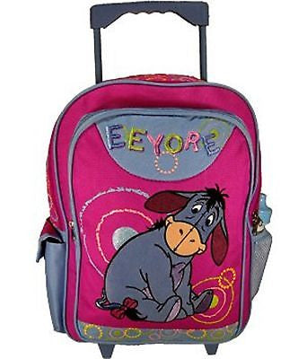 Disney Winnie the Pooh Eeyore Donkey Embroidered 16" Rolling Backpack- NEW!