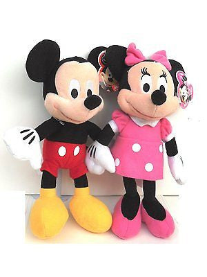 DISNEY 10" MICKEY MOUSE & MINNIE MOUSE COMBO PLUSH TOY-LICENSED STUFFED TOY