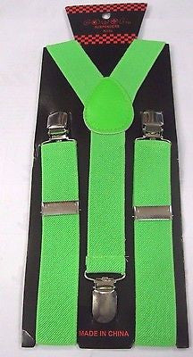 Kid'sTeen's NEON GREEN Y-Back adjustable Suspenders-Trendy Neon Green Suspenders