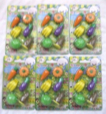 Iwako/Popcorn Fancy Vegetable & Fruits Carrots,Banana,pumpkinsErasers 36 Pcs-v13
